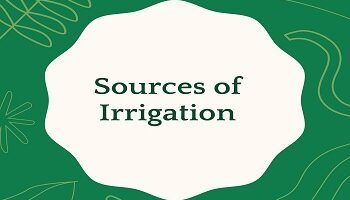 Sources of Irrigation