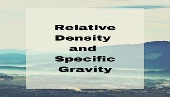 Relative Density and Specific Gravity