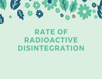Rate of Radioactive Disintegration