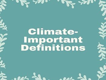 Climate- Important Definitions