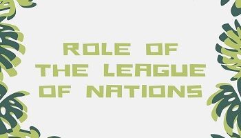 Role of the League of Nations