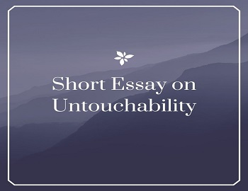 Short Essay on Untouchability
