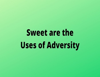 Sweet are the Uses of Adversity