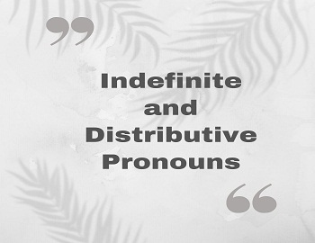 Indefinite and Distributive Pronouns