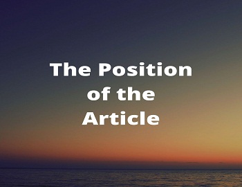 The Position of the Article