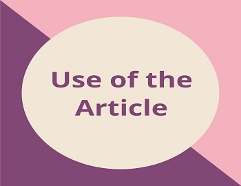 Use of the Article
