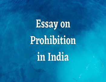 Essay on Prohibition in India