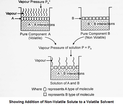 Showing Addition of Non-Volatile Solute to a Volatile Solvent