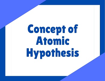 Concept of Atomic Hypothesis