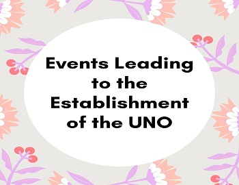 Events Leading to the Establishment of the UNO