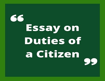 Essay on Duties of a Citizen