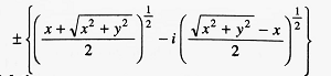 Square Roots of Complex Numbers 4 Formula of square roots of x + iy