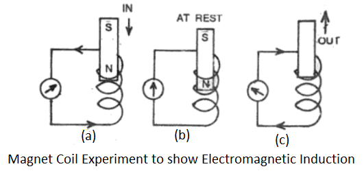 magnet coil experiment to show Electromagnetic Induction