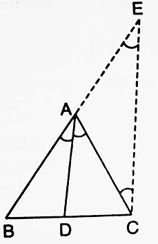 A △ABC in which a line through A meets BC in D