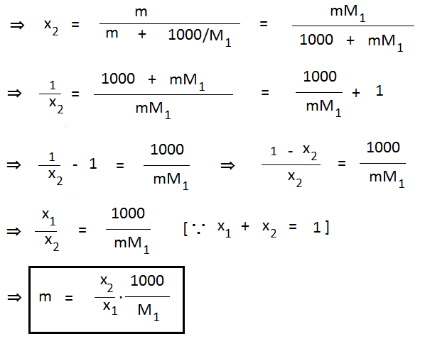Derivation of Relationship Between Molality and Mole Fraction