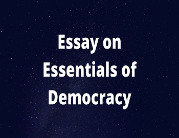Essay on Essentials of Democracy