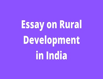 Essay on Rural Development in India