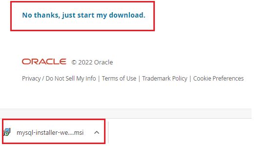 MYSQL installer downloaded