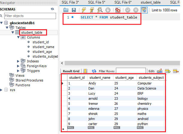MySQL select query for all data from column