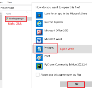 Create a Program in Python (Using IDLE and Notepad)