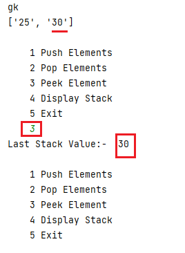 peek operation in python