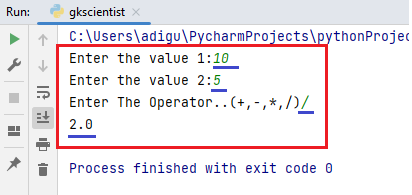 python calculator division operation