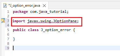 JOptionPane Error in Java