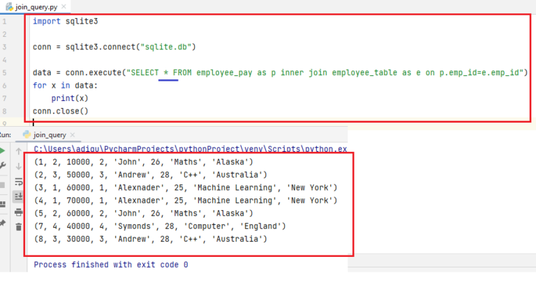Python SQLite Join | Important