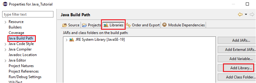 java build path add library