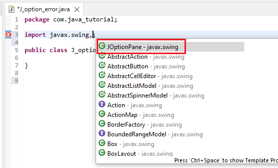 joption pane added in java