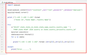 Python MySQL Right Join | Important Concept