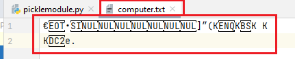 python pickle dump is a binary file