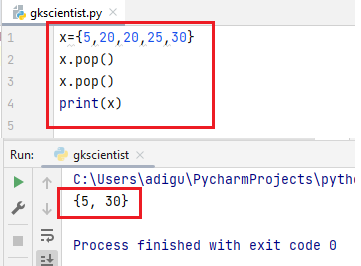 python pop function 1