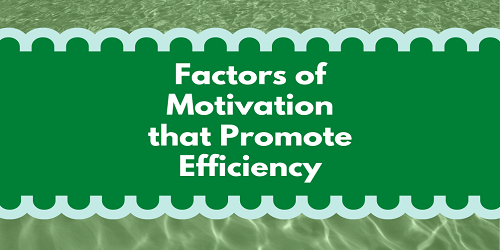 Factors of Motivation that Promote Efficiency