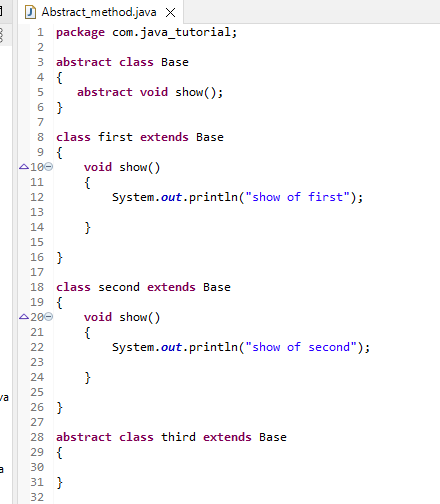 Java Abstract Class Code1