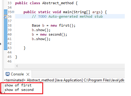 Java Abstract Class Code2