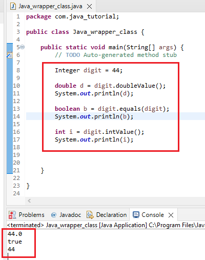 Java Wrapper Classes Code Unit