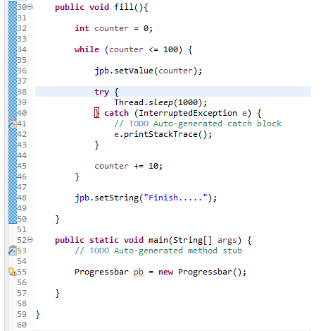 ProgressBar in Java Code 2