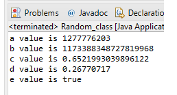 java random number output 1
