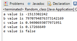 java random number output 2