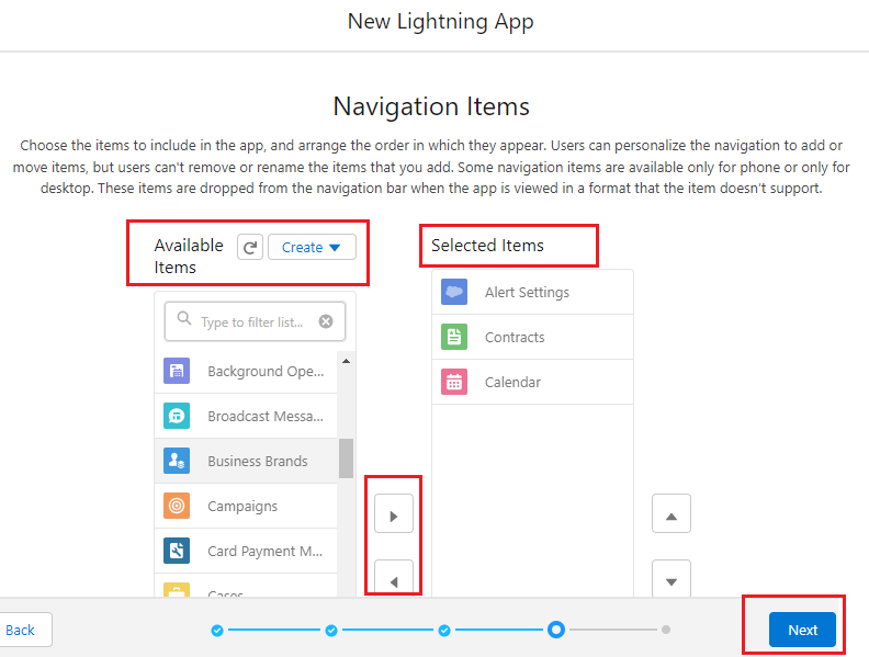 Salesforce Navigation Items