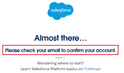 confirm email for salesforce account