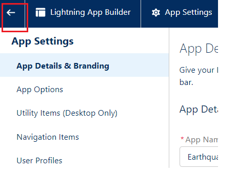 go back after editing app in salesforce