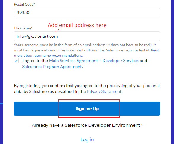 salesforce developer account form1