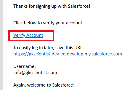 verify salesforce account