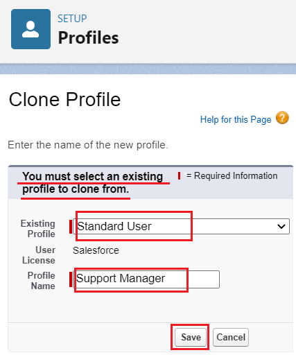 New profile name field in salesforce