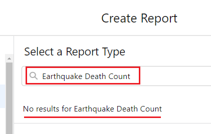 select a report type salesforce