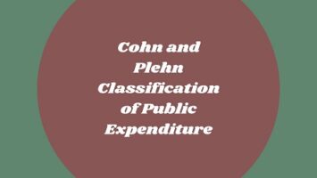 Cohn and Plehn Classification of Public Expenditure