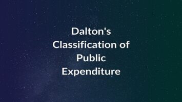Dalton's Classification of Public Expenditure