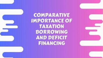 Comparative Importance of Taxation Borrowing and Deficit Financing